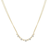 14K White Gold Diamond Disc Double Chain Necklace-Necklaces-Maurice's Jewelers-Yellow Gold-