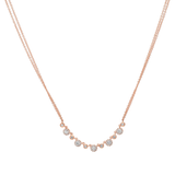 14K Yellow Gold Diamond Disc Double Chain Necklace