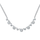 14K White Gold Diamond Disc Double Chain Necklace-Necklaces-Maurice's Jewelers-White Gold-