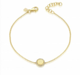 White Gold 14K Diamond Disc Engraveable Bracelet-Bracelets-majolie-Yellow Gold-