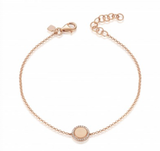 White Gold 14K Diamond Disc Engraveable Bracelet-Bracelets-majolie-Rose Gold-
