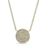 Diamond Disc Necklace-Necklaces-majolie-Yellow Gold-