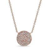Diamond Disc Necklace-Necklaces-majolie-Rose Gold-