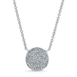 Diamond Disc Necklace-Necklaces-majolie-White Gold-