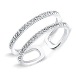 Diamond Double Open Row Ring-Rings-majolie-White Gold-4-