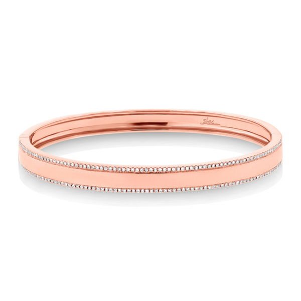 14K White Gold Diamond Double Row Bangle-Bracelets-Maurice's Jewelers-Rose Gold-