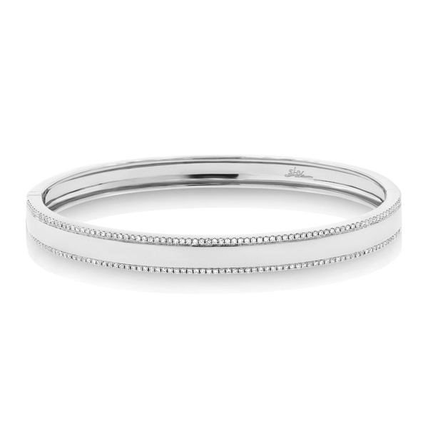 14K White Gold Diamond Double Row Bangle-Bracelets-Maurice's Jewelers-White Gold-