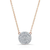 14K White Gold Diamond Double Sided Disc and Pave Heart Pendant-Necklaces-majolie-