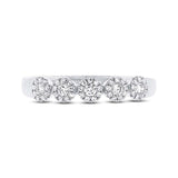 14K White Gold Diamond Halo Small Band-Rings-Maurice's Jewelers-