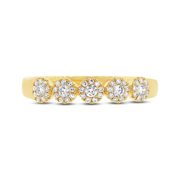 14K Yellow Gold Diamond Halo Small Band-Rings-Maurice's Jewelers-