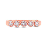 14K Rose Gold Diamond Halo Small Band