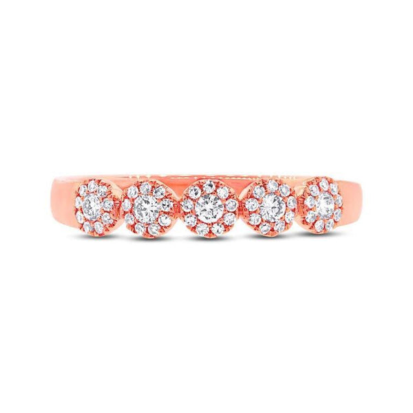 14K Rose Gold Diamond Halo Small Band