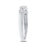14K White Gold Diamond Halo Small Band-Rings-Maurice's Jewelers-