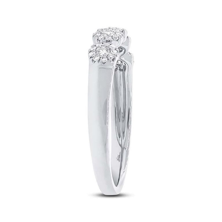 14K White Gold Diamond Halo Small Band-Rings-Maurice's Jewelers-