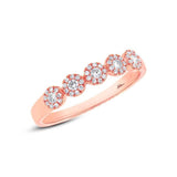 14K White Gold Diamond Halo Small Band-Rings-Maurice's Jewelers-Rose Gold-4-