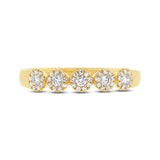 14K White Gold Diamond Halo Small Band-Rings-Maurice's Jewelers-