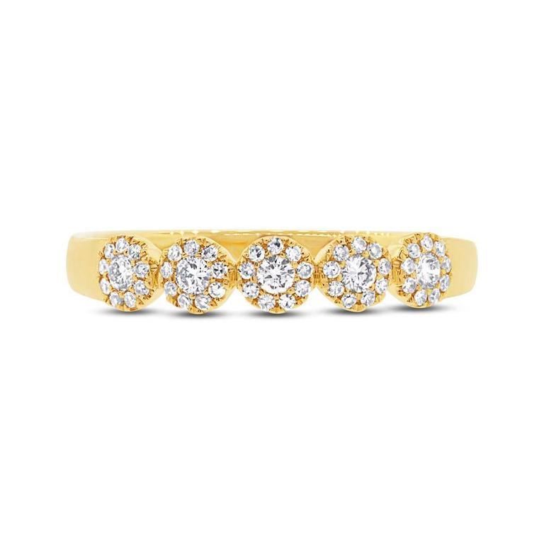 14K White Gold Diamond Halo Small Band-Rings-Maurice's Jewelers-