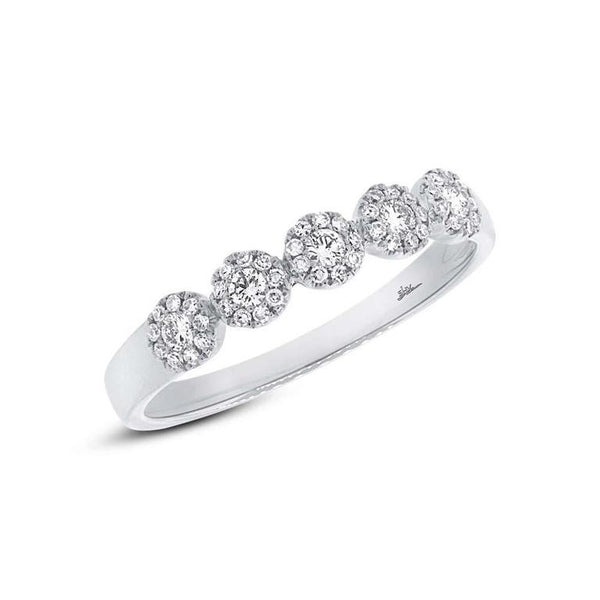 14K White Gold Diamond Halo Small Band