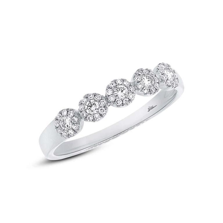 14K White Gold Diamond Halo Small Band-Rings-Maurice's Jewelers-White Gold-4-