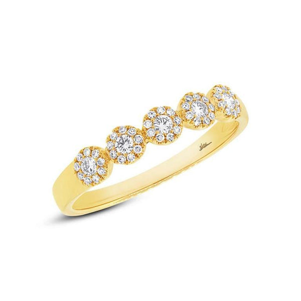 14K Yellow Gold Diamond Halo Small Band