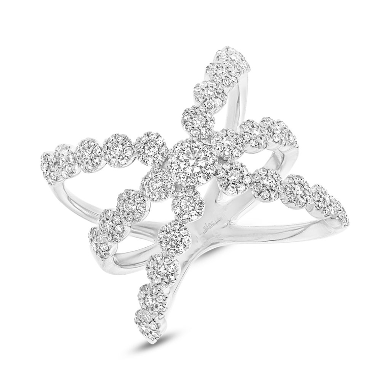 14K Rose Gold Diamond Halo Crossover Ring-Rings-Maurice's Jewelers-White Gold-4-