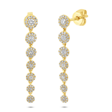 14K White Gold Diamond Halo Dangle Earring