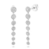 14K White Gold Diamond Halo Dangle Earring