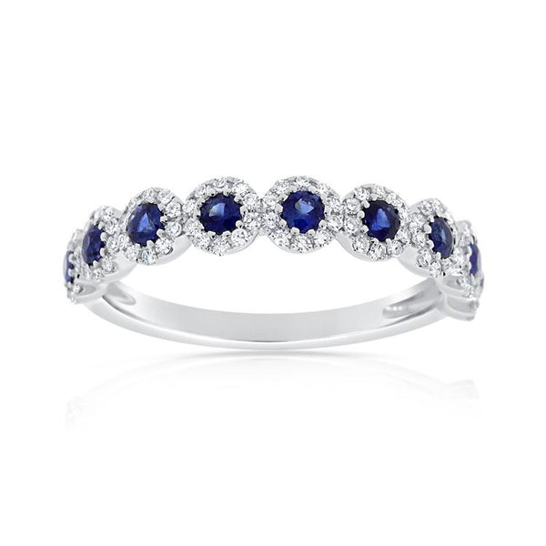Diamond Halo Sapphire Ring-Rings-aaron jewelry-4-