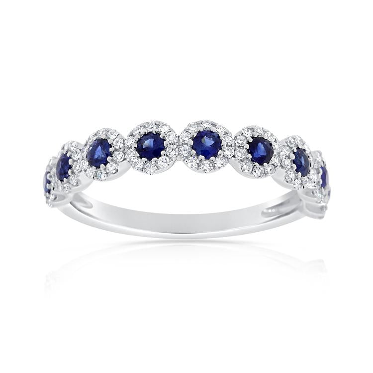 Diamond Halo Sapphire Ring