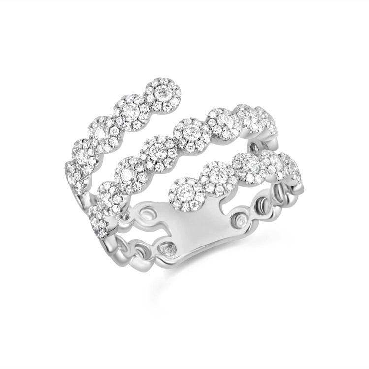 14K White Gold Diamond Halo Triple Wrap Ring-Rings-Maurice's Jewelers-4-