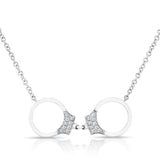 Diamond Handcuff Necklace-Necklaces-majolie-White Gold-