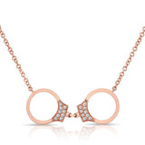 Diamond Handcuff Necklace-Necklaces-majolie-Rose Gold-