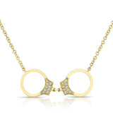 Diamond Handcuff Necklace-Necklaces-majolie-Yellow Gold-