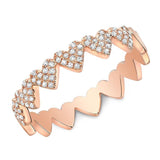 14K Rose Gold Diamond Heart Stackable Band-Rings-Maurice's Jewelers-Rose Gold-4-