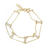 14K White Gold Diamond Ladder Bracelet