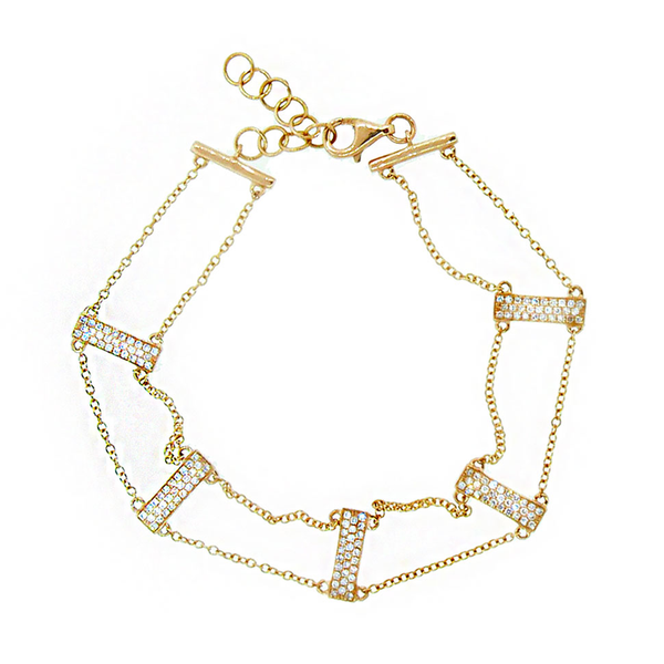 14K White Gold Diamond Ladder Bracelet-Bracelets-Maurice's Jewelers-Yellow Gold-