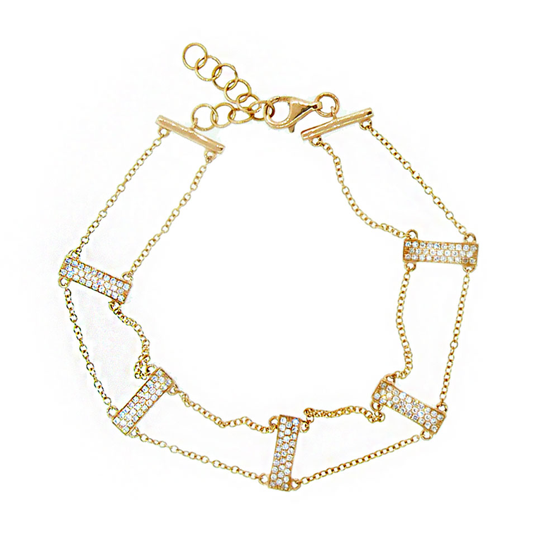 14K White Gold Diamond Ladder Bracelet-Bracelets-Maurice's Jewelers-Yellow Gold-