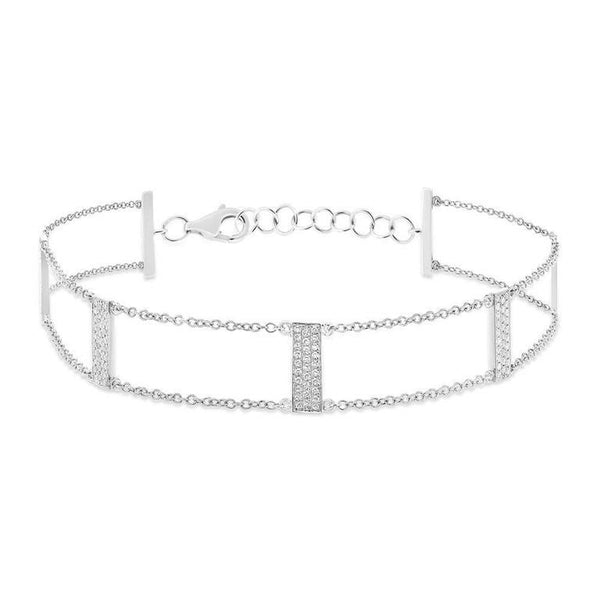14K White Gold Diamond Ladder Bracelet-Bracelets-Maurice's Jewelers-White Gold-