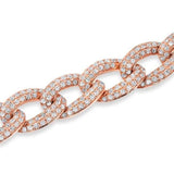 Diamond Large Chain Link Bracelet-Bracelets-majolie-Rose Gold-