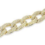 Diamond Large Chain Link Bracelet-Bracelets-majolie-Yellow Gold-