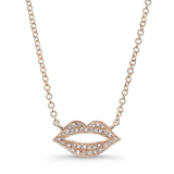 Diamond Lips Pendant-Necklaces-majolie-Rose Gold-