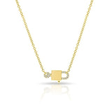 14K White Gold Diamond Lock & Key Necklace-Necklaces-Maurice's Jewelers-Yellow Gold-
