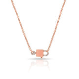 14K White Gold Diamond Lock & Key Necklace-Necklaces-Maurice's Jewelers-Rose Gold-