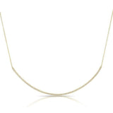 Diamond Long Thin Crescent Necklace-Necklaces-majolie-Yellow Gold-