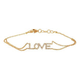14K White Gold Diamond "Love" Double Chain Bracelet-Bracelets-Maurice's Jewelers-Yellow Gold-