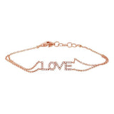 14K White Gold Diamond "Love" Double Chain Bracelet-Bracelets-Maurice's Jewelers-Rose Gold-