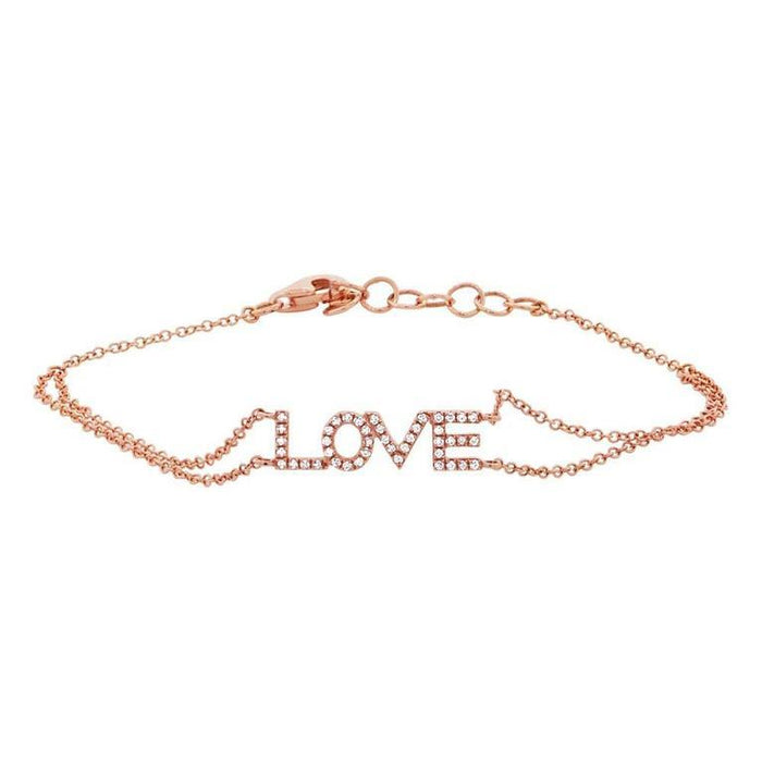 【HYERES LOR】Colombed'Or 14K double chain bracelet Dia diamond-love-double-chain-