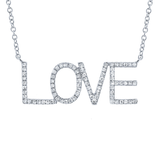 14K Rose Gold Diamond "LOVE" Necklace-Necklaces-Maurice's Jewelers-White Gold-