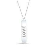 Diamond Love Tag Necklace-Necklaces-majolie-White Gold-