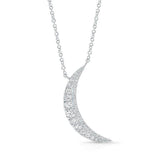 Diamond Lunar Necklace-Necklaces-majolie-White Gold-